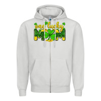 Dove Grey one lucky mom Zipper Hoodie - Zillion Design Studio
