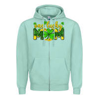 Seafoam one lucky mom Zipper Hoodie - Zillion Design Studio