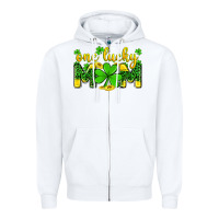 White one lucky mom Zipper Hoodie - Zillion Design Studio