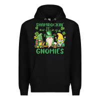 Black shamrock with my gnomies Premium Hoodie - MaliasSmallBusiness