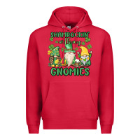 Cardinal shamrock with my gnomies Premium Hoodie - MaliasSmallBusiness