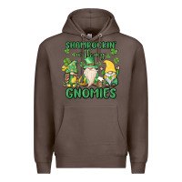Coffee shamrock with my gnomies Premium Hoodie - MaliasSmallBusiness