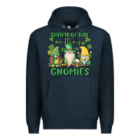 Navy shamrock with my gnomies Premium Hoodie - MaliasSmallBusiness