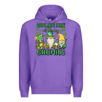 Purple shamrock with my gnomies Premium Hoodie - MaliasSmallBusiness