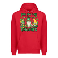 Red shamrock with my gnomies Premium Hoodie - MaliasSmallBusiness