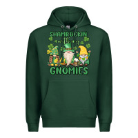 Sports Green shamrock with my gnomies Premium Hoodie - MaliasSmallBusiness