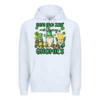 White shamrock with my gnomies Premium Hoodie - MaliasSmallBusiness