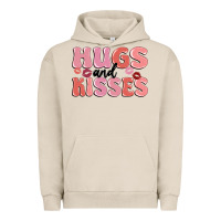 Pigment French Oak hugs and kisses Urban Hoodie - MaliasSmallBusiness