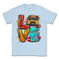 Dusty Blue love school bus Classic Tee - texasbilliewilder