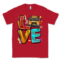 Red love school bus Classic Tee - texasbilliewilder