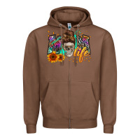 Chestnut mom life with skull Zipper Hoodie - Zillion Design Studio