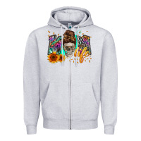 Heather Grey mom life with skull Zipper Hoodie - Zillion Design Studio