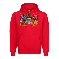 Red mom life with skull Zipper Hoodie - Zillion Design Studio