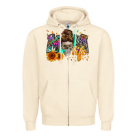 Sandshell mom life with skull Zipper Hoodie - Zillion Design Studio