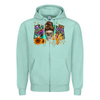 Seafoam mom life with skull Zipper Hoodie - Zillion Design Studio