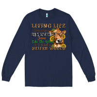 Navy living life somewhere between jesus take the wheel Long Sleeve Tee - texasbilliewilder
