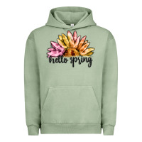 Pigment Oil Green hello spring Urban Hoodie - MaliasSmallBusiness