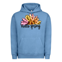 Pigment Pebble Blue hello spring Urban Hoodie - MaliasSmallBusiness