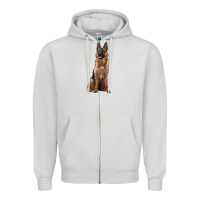 Dove Grey german shepherd Zipper Hoodie - RanaPortraitStore