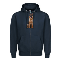 Navy german shepherd Zipper Hoodie - RanaPortraitStore