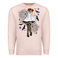 Pale Pink freak ghost halloween Premium Sweatshirt - BundleAndBundleShop