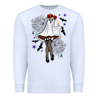 White freak ghost halloween Premium Sweatshirt - BundleAndBundleShop