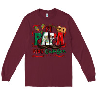 Burgundy el papa mas chingon Long Sleeve Tee - Zillion Design Studio