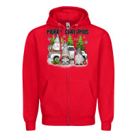 Red merry christmas gnomies Zipper Hoodie - texasbilliewilder