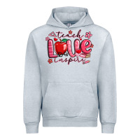Heather Grey teach love inspire valentines day Urban Hoodie - MaliasSmallBusiness