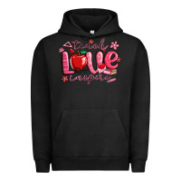 Pigment Black teach love inspire valentines day Urban Hoodie - MaliasSmallBusiness