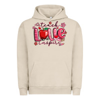 Pigment French Oak teach love inspire valentines day Urban Hoodie - MaliasSmallBusiness