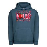 Pigment Midnight Navy teach love inspire valentines day Urban Hoodie - MaliasSmallBusiness