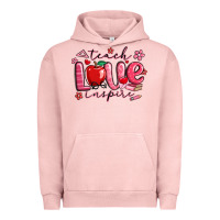 Pigment Salmon teach love inspire valentines day Urban Hoodie - MaliasSmallBusiness