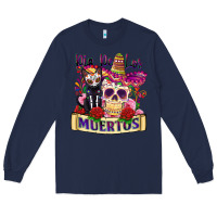 Navy dia de los muertos Long Sleeve Tee - Zillion Design Studio