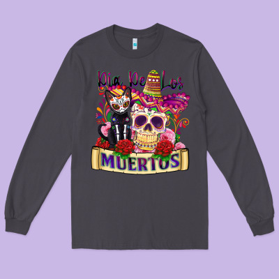 Dia De Los Muertos Long Sleeve Tee Designed By Zillion Design Studio
