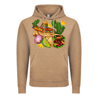Vintage Coffee burrito  with sombrero and union with cactus Vintage Hoodie - AdoDesignShop