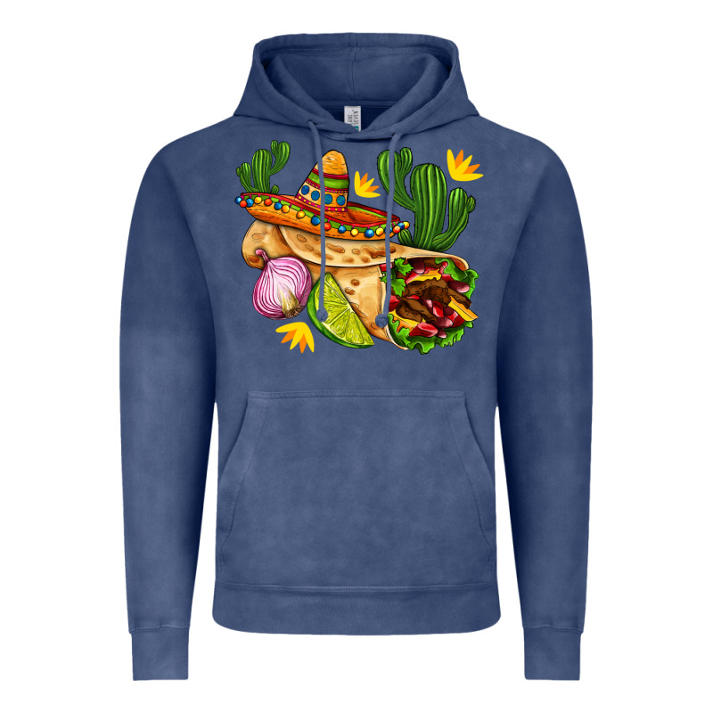 Burrito  With Sombrero And Union With Cactus Vintage Hoodie by AdoDesignShop | Teevron