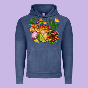 Burrito  With Sombrero And Union With Cactus Vintage Hoodie Designed By Adodesignshop