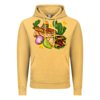 Vintage Mustard burrito  with sombrero and union with cactus Vintage Hoodie - AdoDesignShop
