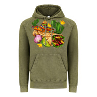Vintage Olive burrito  with sombrero and union with cactus Vintage Hoodie - AdoDesignShop
