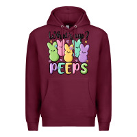 Burgundy what's up peeps Premium Hoodie - MaliasSmallBusiness