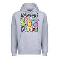 Heather Grey what's up peeps Premium Hoodie - MaliasSmallBusiness