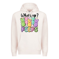 Pale Pink what's up peeps Premium Hoodie - MaliasSmallBusiness