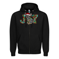 Black french bulldog christmas joy Zipper Hoodie - RanaPortraitStore
