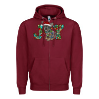 Burgundy french bulldog christmas joy Zipper Hoodie - RanaPortraitStore