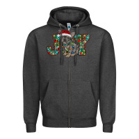 Charcoal Heather french bulldog christmas joy Zipper Hoodie - RanaPortraitStore