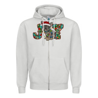 Dove Grey french bulldog christmas joy Zipper Hoodie - RanaPortraitStore