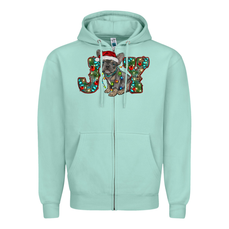 French Bulldog Christmas Joy Zipper Hoodie by RanaPortraitStore | Teevron