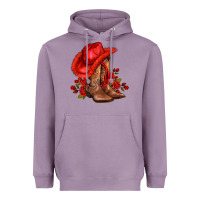 Lavender valentines day cowboy boots red  and roses Heavyweight Hoodie - AdoDesignShop