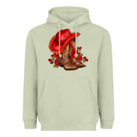 Matcha valentines day cowboy boots red  and roses Heavyweight Hoodie - AdoDesignShop